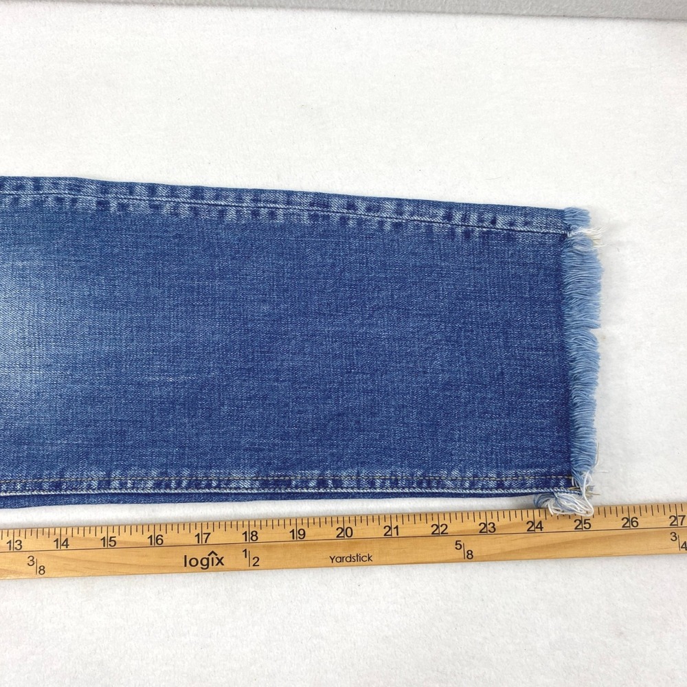 Kancan‎ Straight Jeans Junior 1 Medium Wash Denim Distress Raw Hem Pockets - Picture 9 of 12